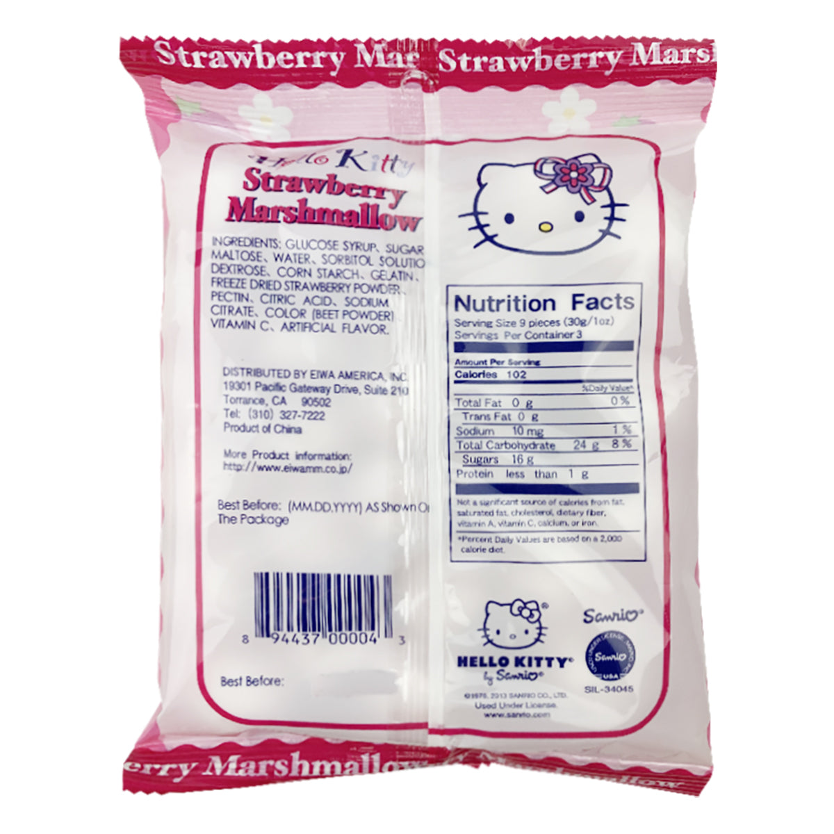 Hello Kitty Marshmallow Strawberry Flavor - 90g