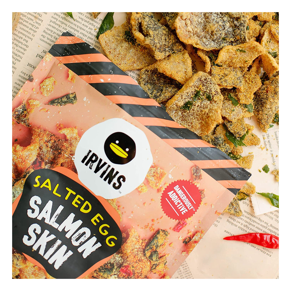 Irvins Salted Egg Salmon Skin - 105g