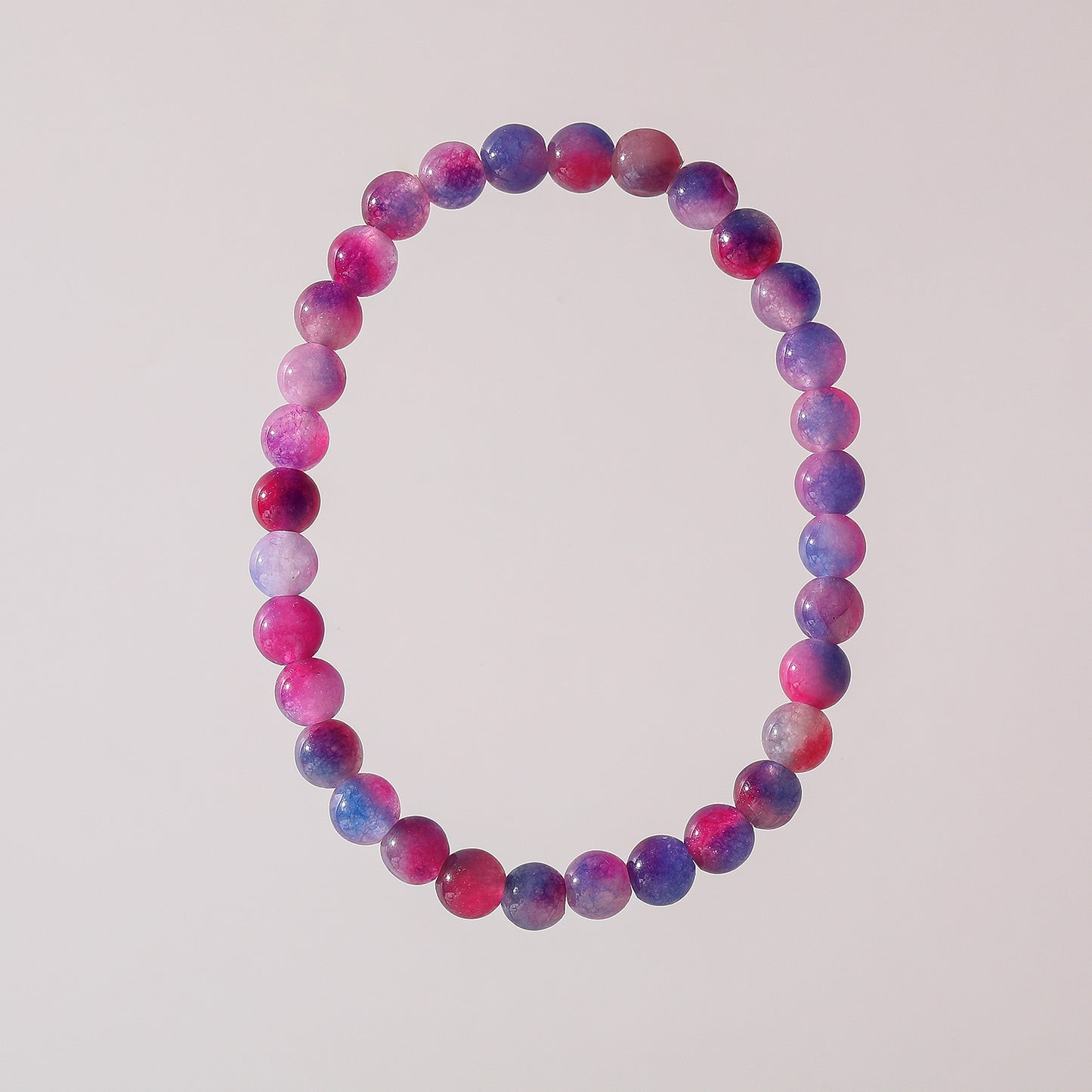 Assorted Genuine Tie-Dye Stone Beaded Bracelet