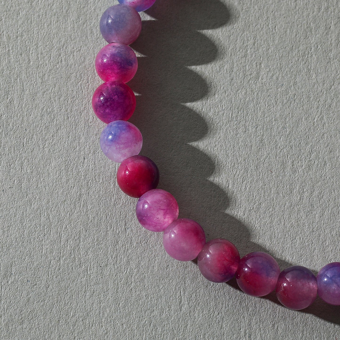 Assorted Genuine Tie-Dye Stone Beaded Bracelet