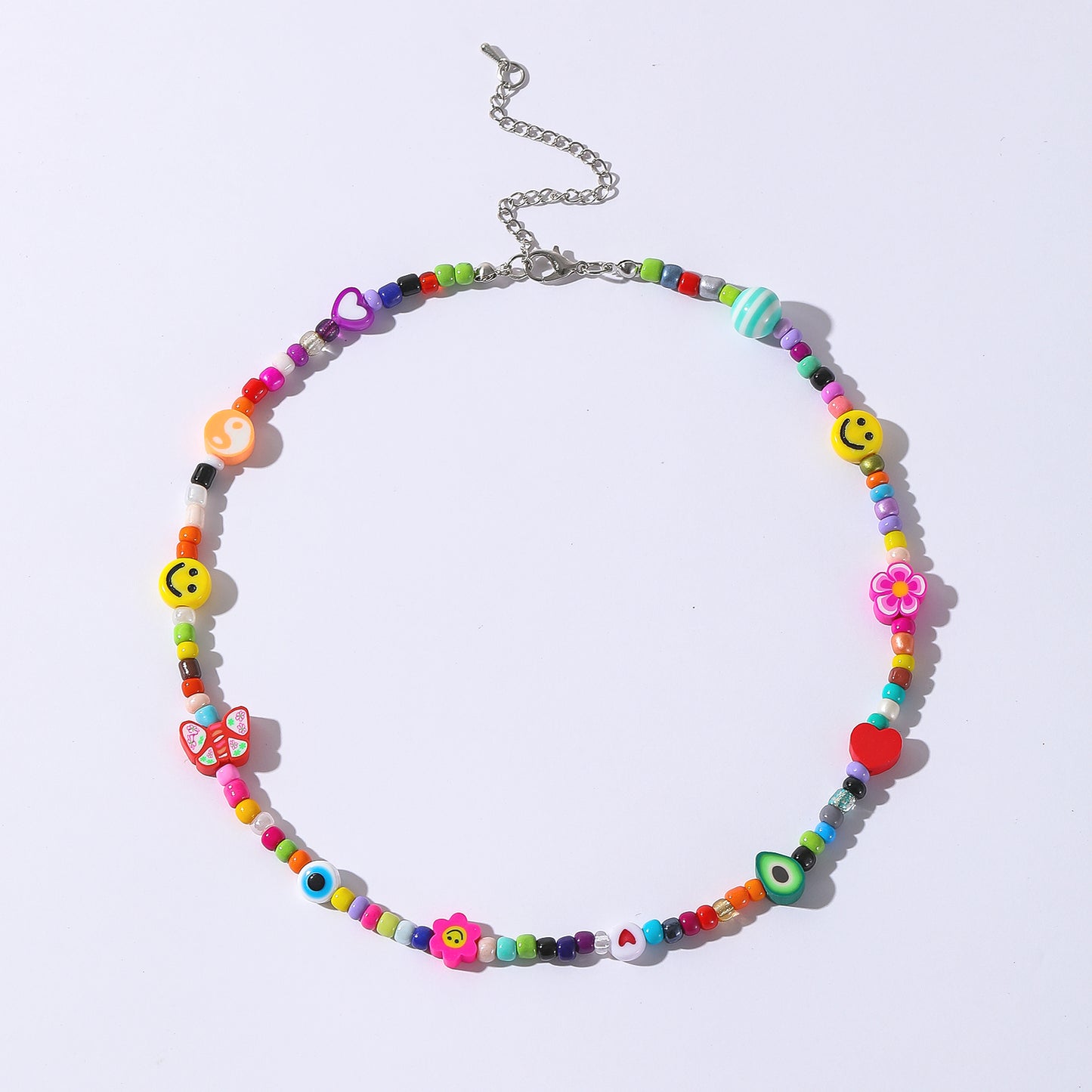 Assorted Fimo Beads and Colorful Bead Choker Necklace - Fun and Playful Accessories