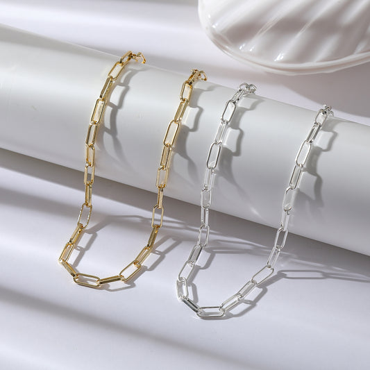 Minimalist Gold & Silver Link Chain Choker – Versatile Statement Necklace