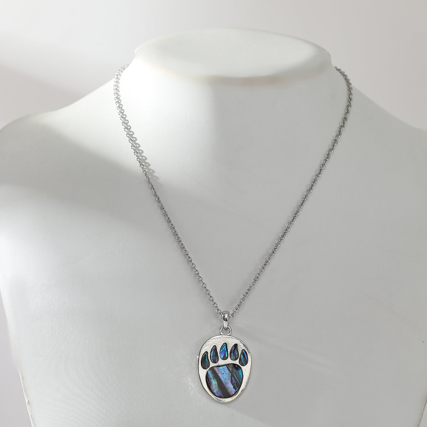 Paua Shell Bear Paw Necklace