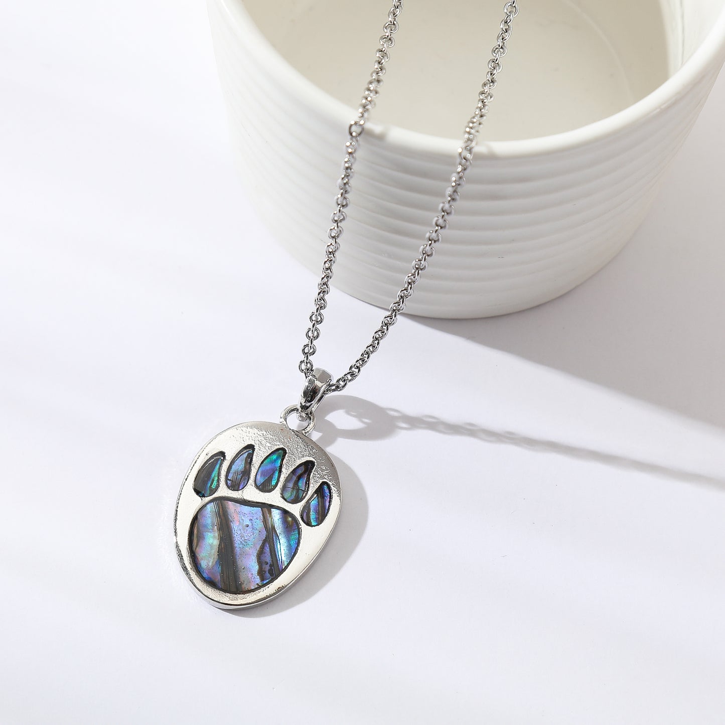 Paua Shell Bear Paw Necklace