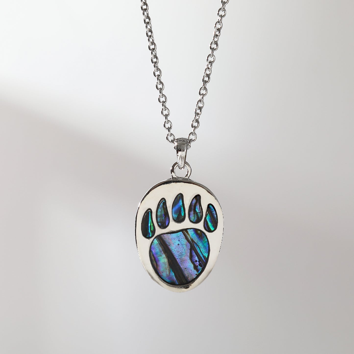 Paua Shell Bear Paw Necklace