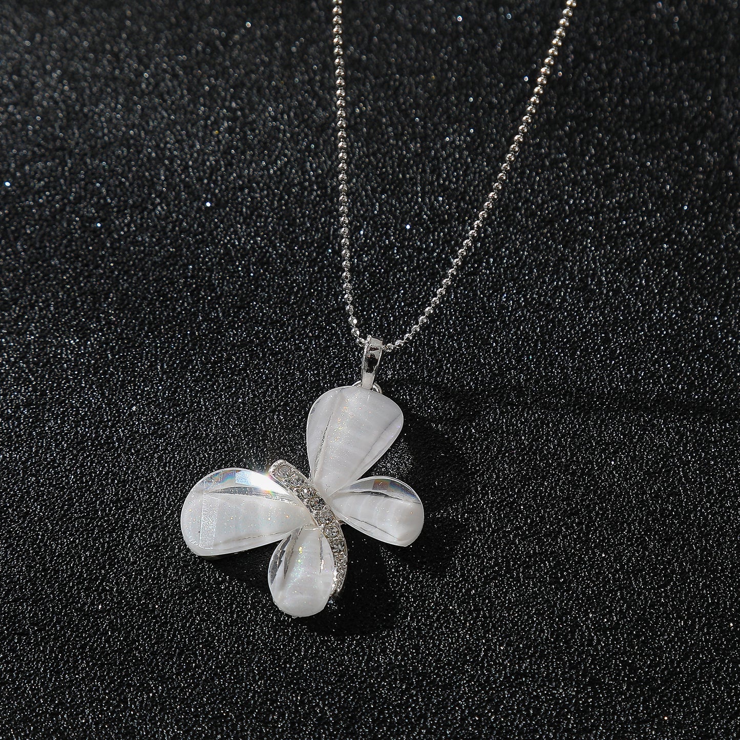 Radiant Bloom Butterfly Pendant Necklace – Colorful Elegance in Every Petal