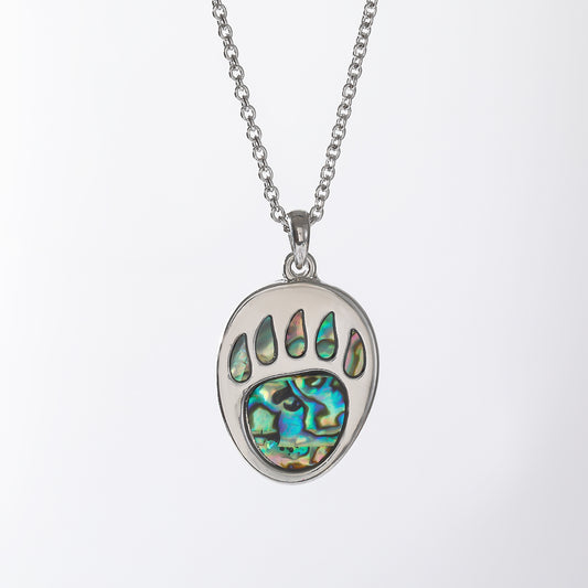 Paua Shell Bear Paw Necklace