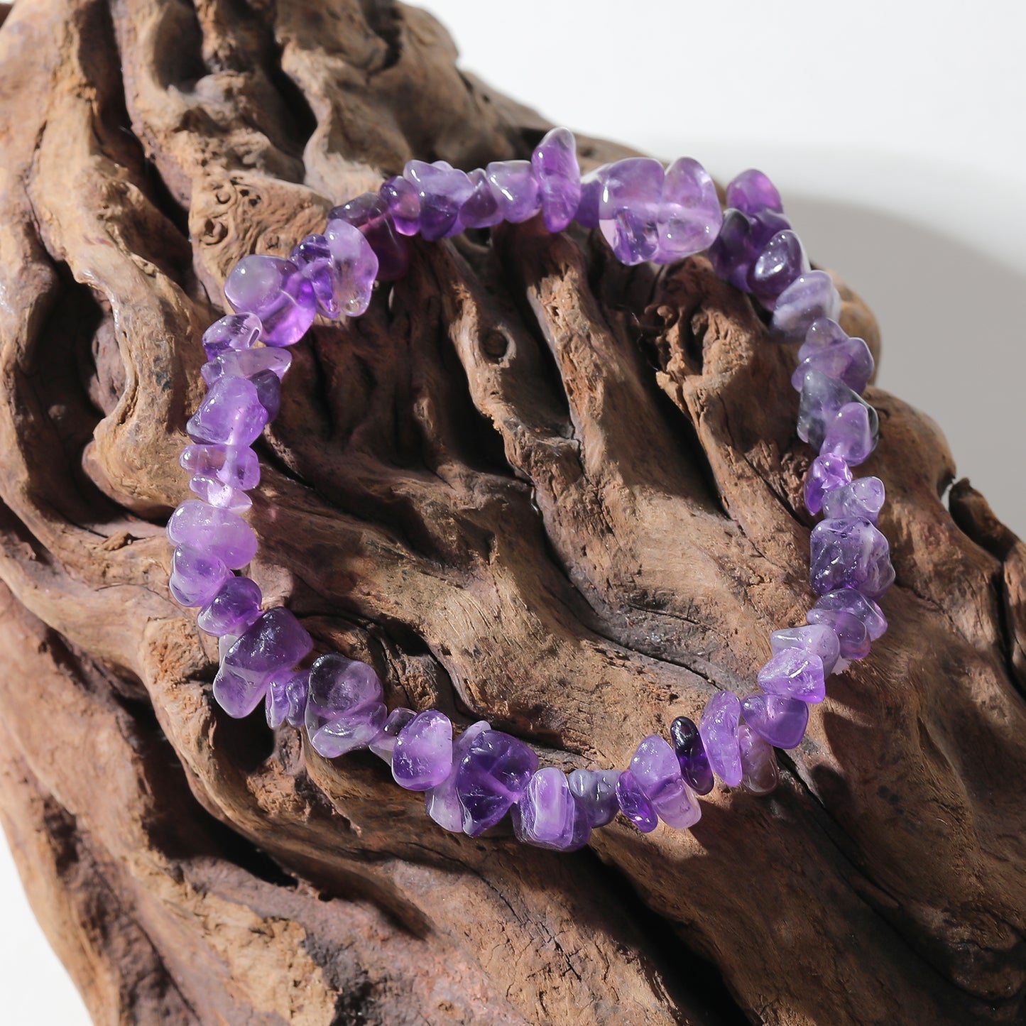 Natural Gemstone Beaded Stretch Bracelet – Unique & Irregular Stone Design