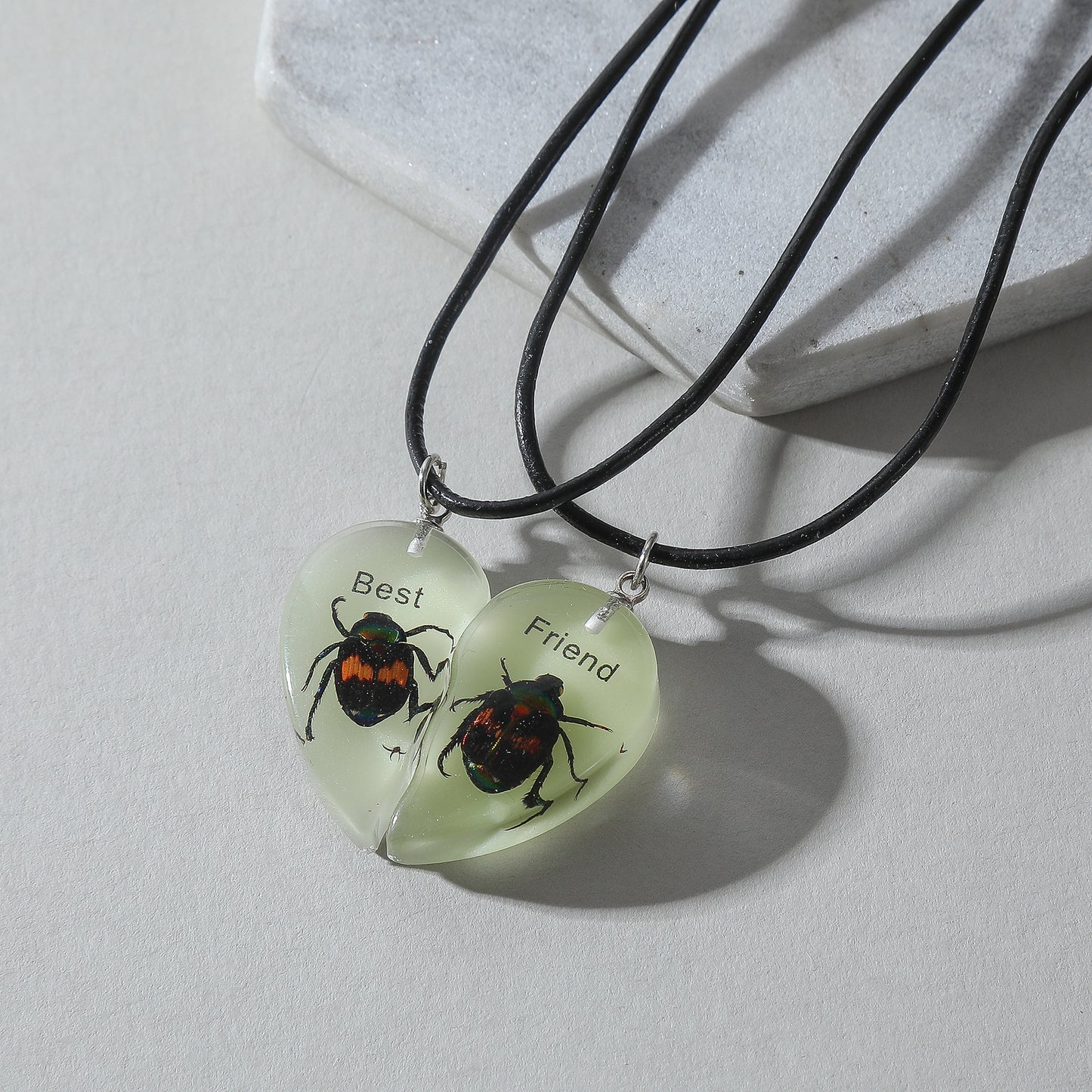 Glow in the Dark Best Friend Scorpion Necklace Set - 2 Piece Matching Jewelry for BFFs, Unique Friendship Gift