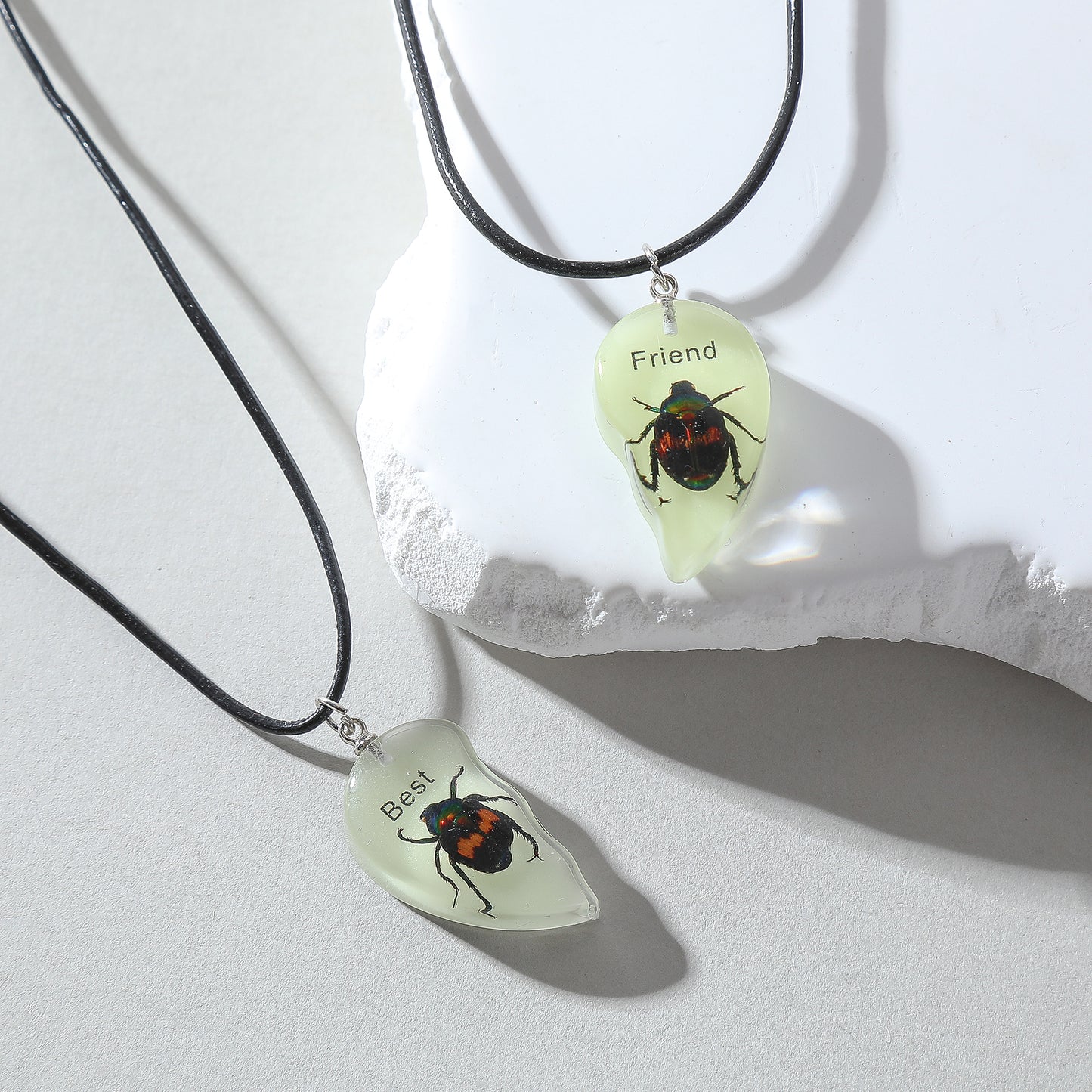 Glow in the Dark Best Friend Scorpion Necklace Set - 2 Piece Matching Jewelry for BFFs, Unique Friendship Gift