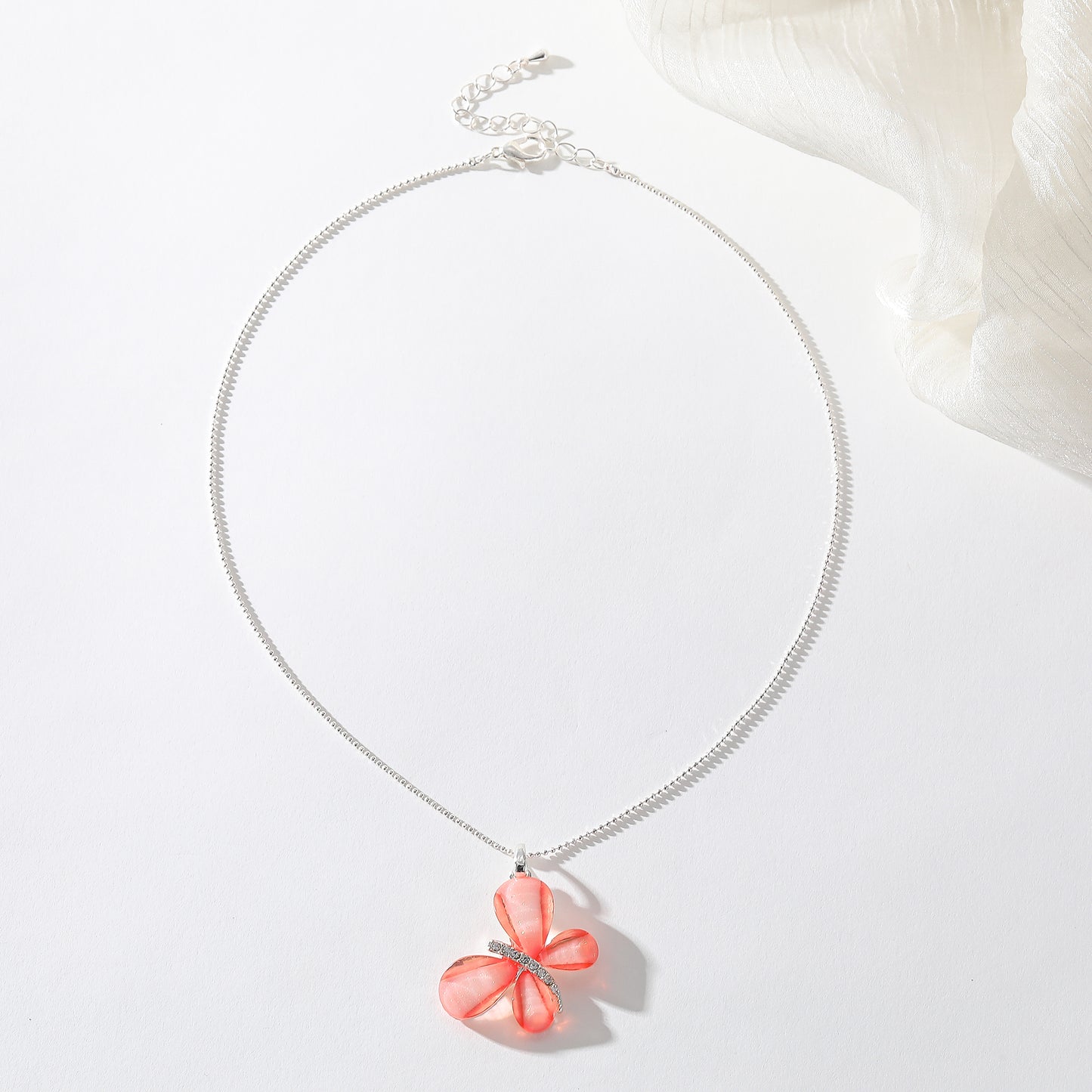 Radiant Bloom Butterfly Pendant Necklace – Colorful Elegance in Every Petal