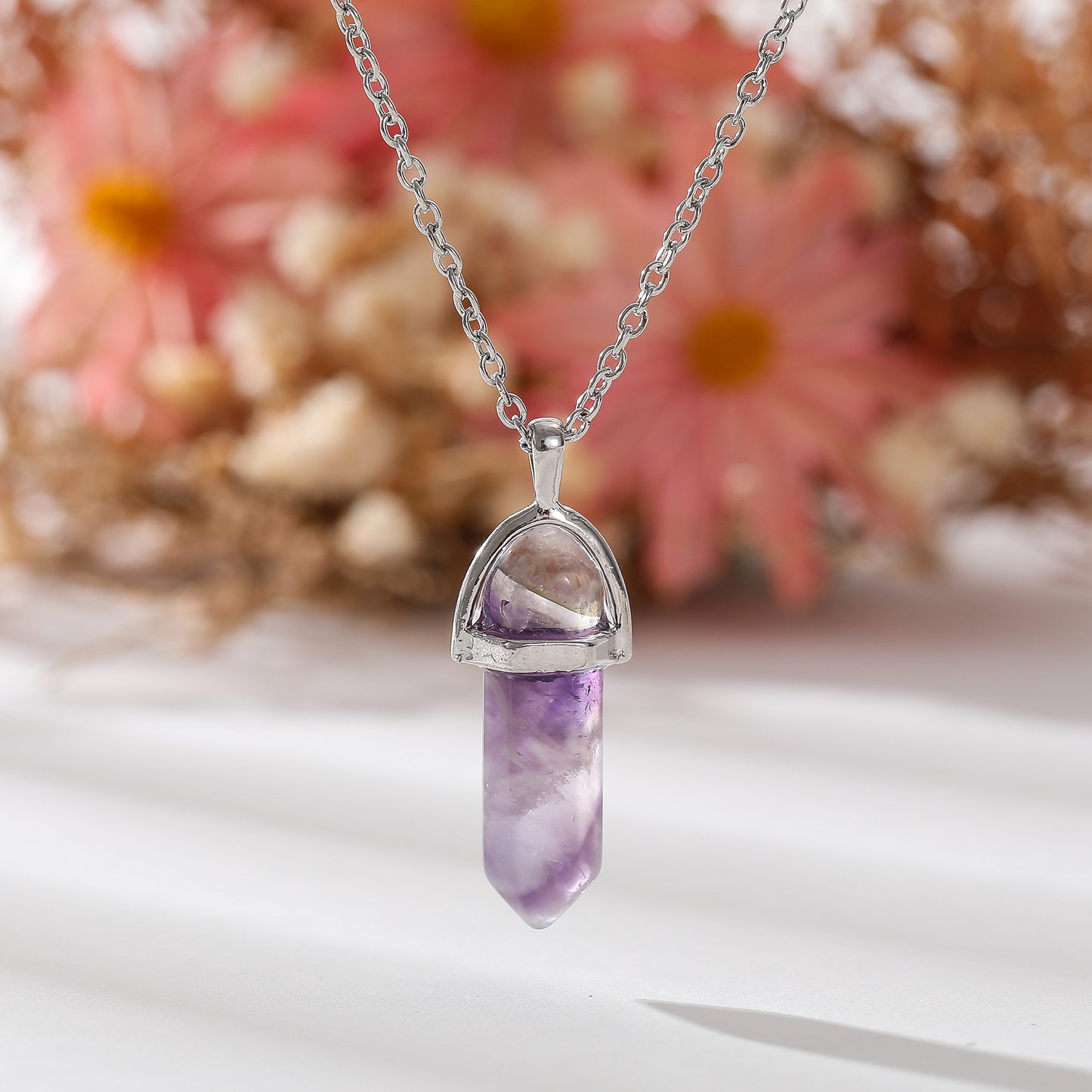 Assorted Crystal Point Necklaces - Purple, Pink, and Clear Quartz in Sterling Silver - Energy & Style