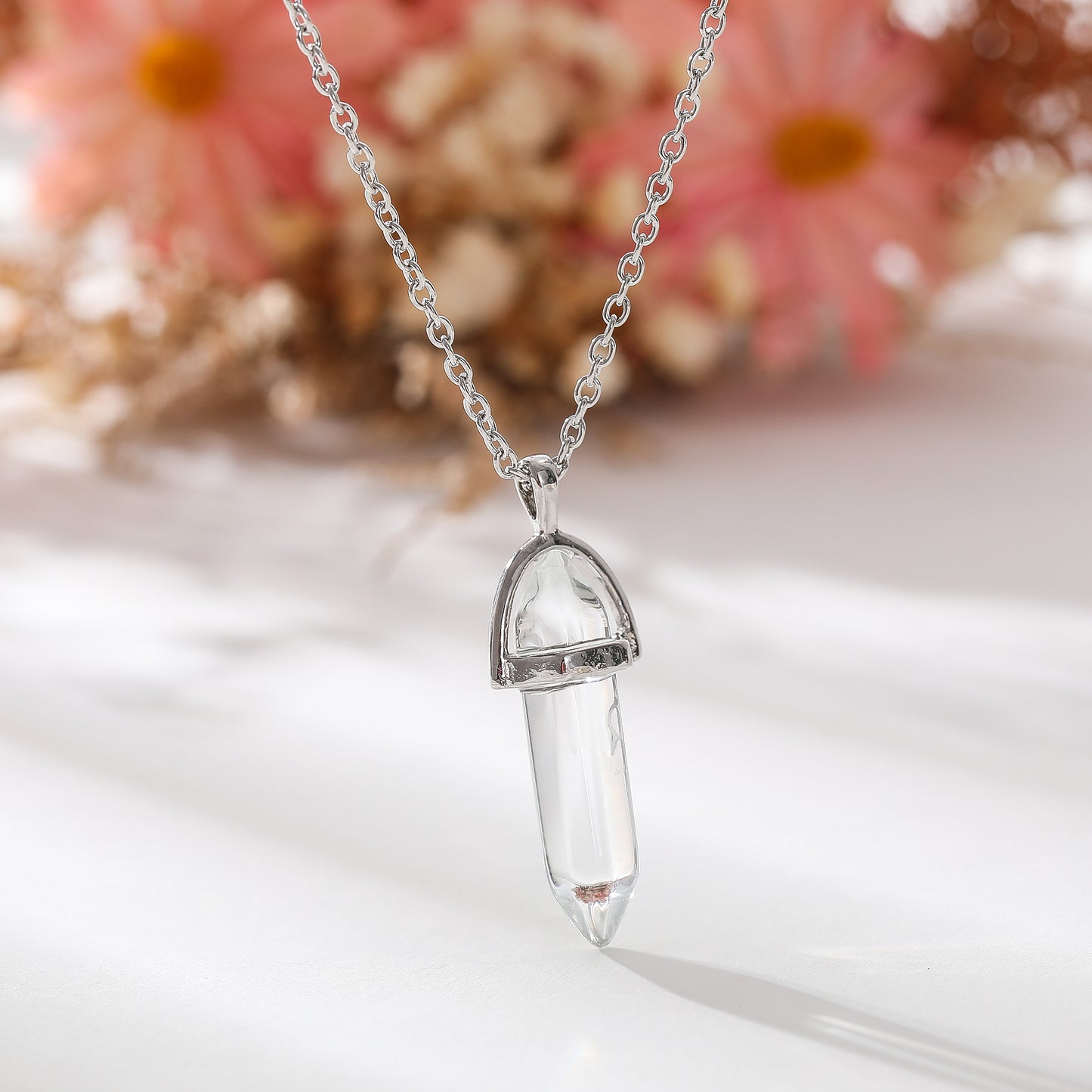 Assorted Crystal Point Necklaces - Purple, Pink, and Clear Quartz in Sterling Silver - Energy & Style