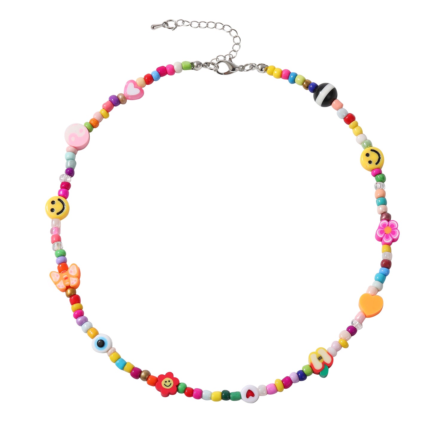 Assorted Fimo Beads and Colorful Bead Choker Necklace - Fun and Playful Accessories