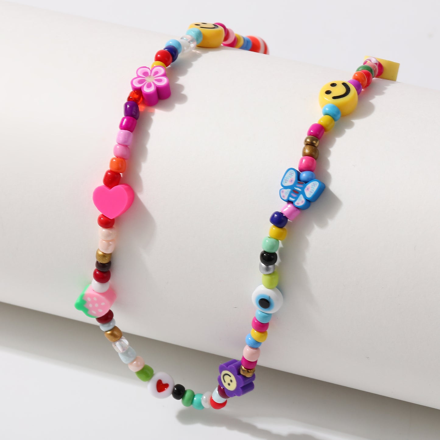 Assorted Fimo Beads and Colorful Bead Choker Necklace - Fun and Playful Accessories