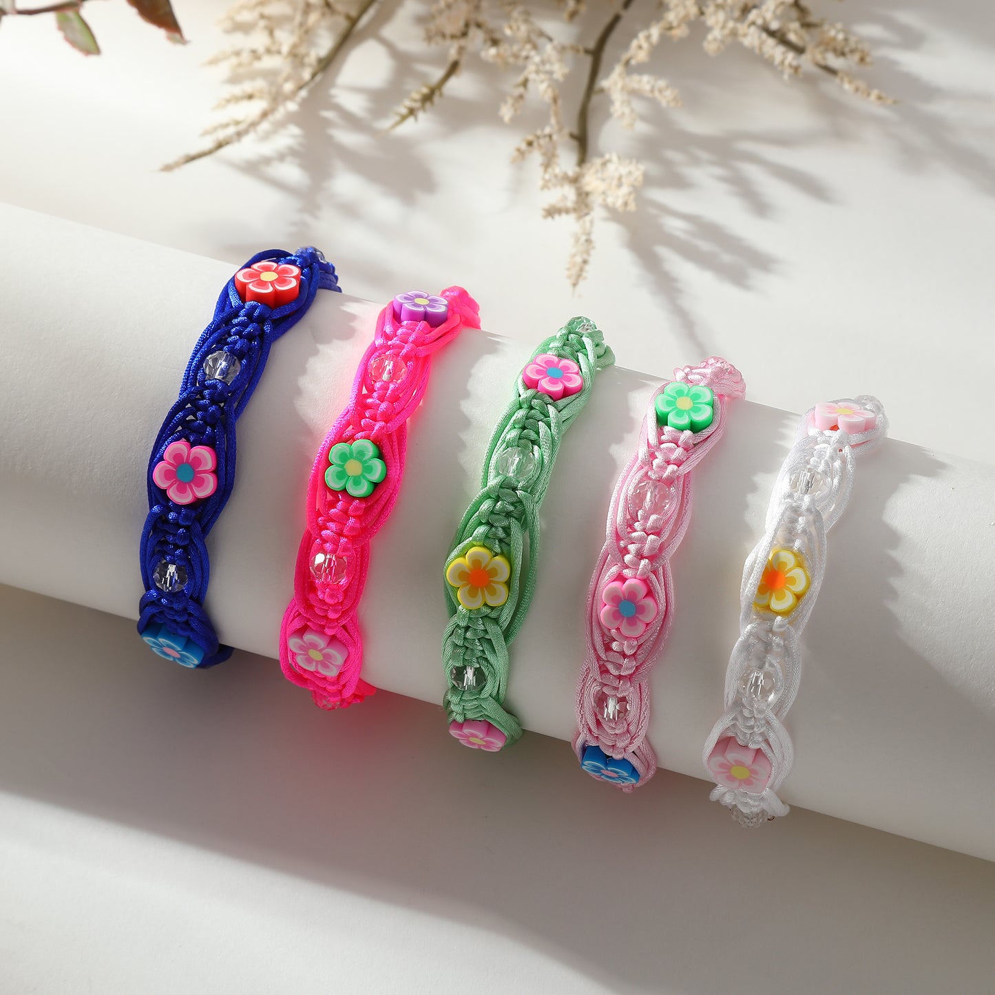 Handwoven Fimo Flower Bracelets - Vibrant & Stylish Jewelry for Women and Girls - Perfect for Everyday Wear and Thoughtful Gifts