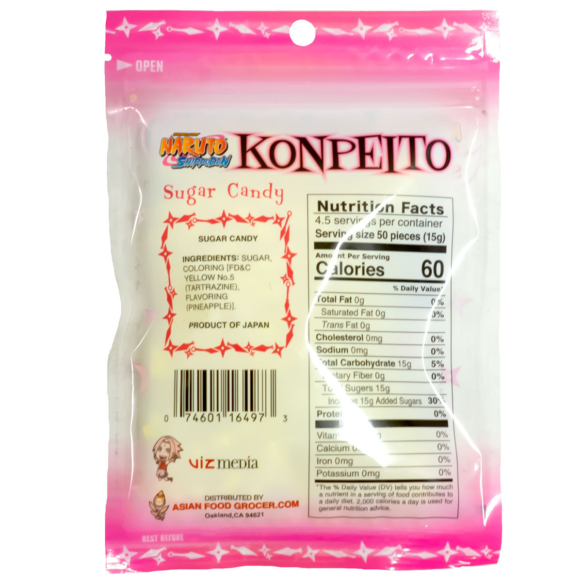 Naruto Shippuden Konpeito Sugar Candy Sakura - 70g