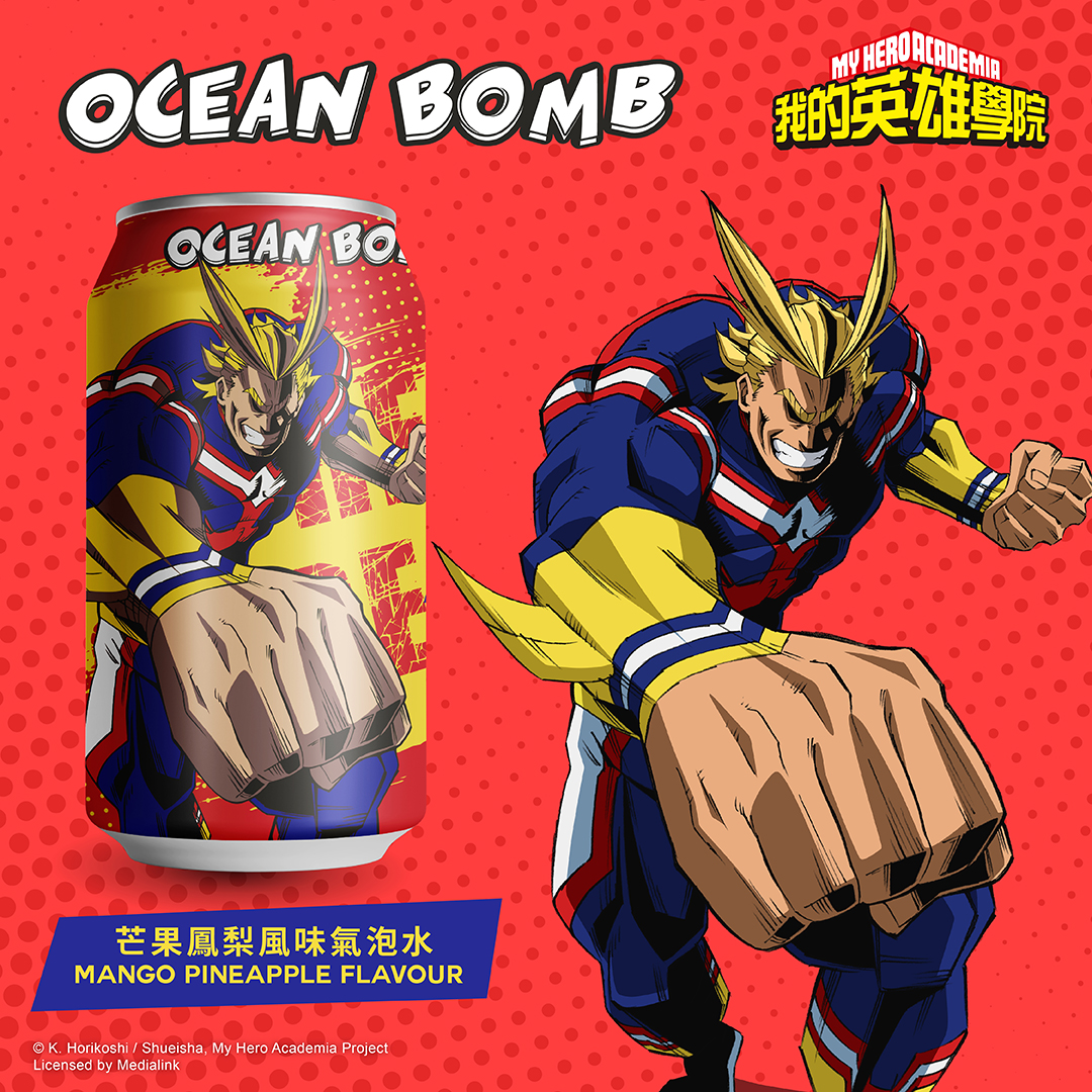 Ocean Bomb My Hero Academia Mango Pineapple (All Might) - 330ml