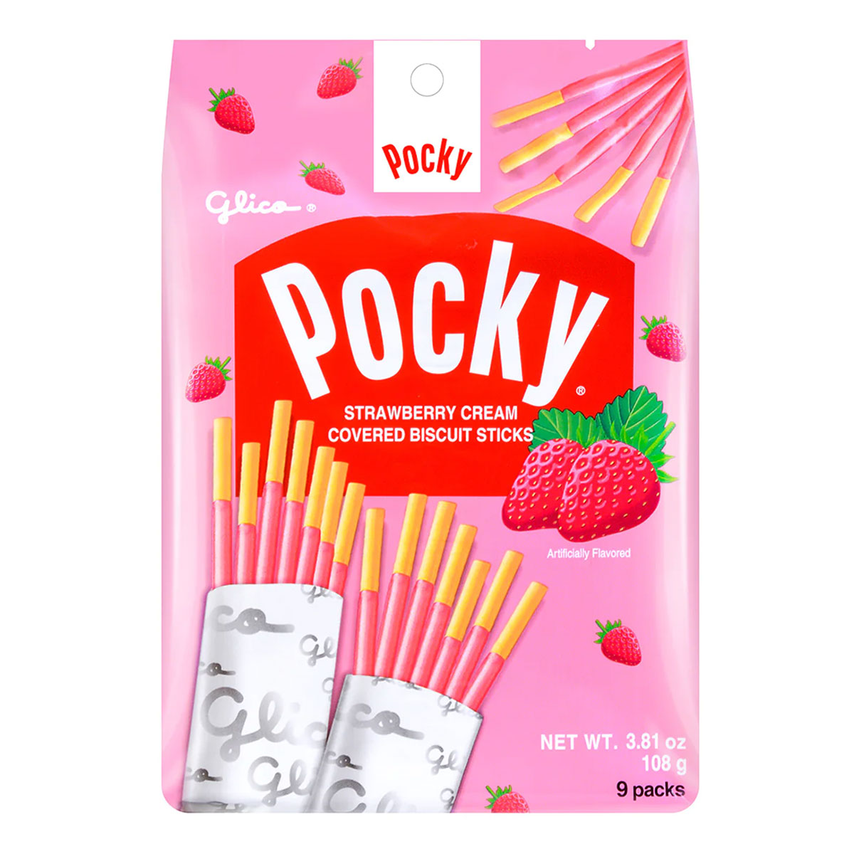 Pocky Strawberry Cream Biscuit Sticks Family Pack - 3.81oz