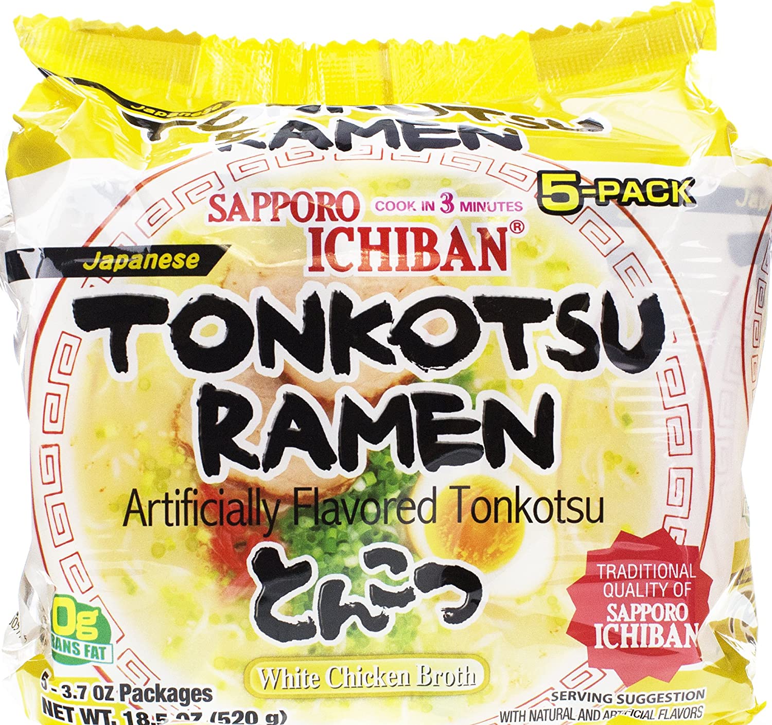 Sapporo Ichiban Tonkotsu Ramen Noodles 18.5 Oz (520g)