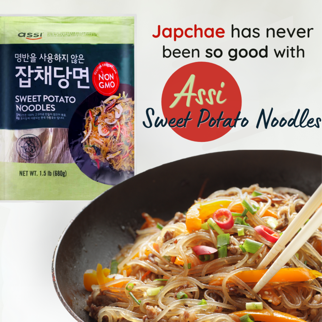 Assi Sweet Potato Noodles | Japchae Noodles (Medium) 1.5 LB (680 g) - 1 Pack