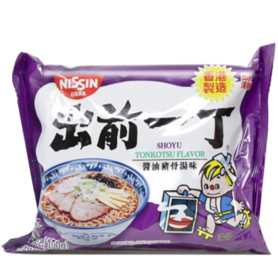 Nissin Demae Ramen Instant Noodles with Soup Base Shoyu Tonkotsu Flavor 3.5 Oz (100 g)