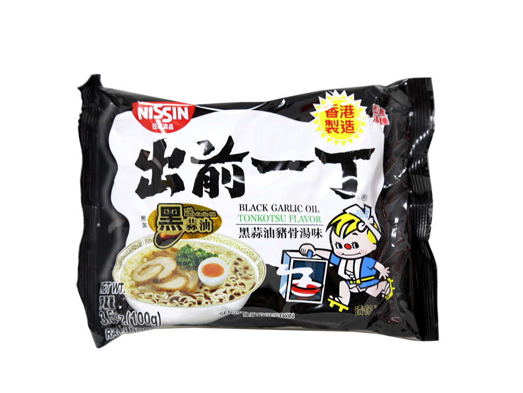 Nissin Instant Black Garlic Ramen Noodles with Soup Base 3.5 Oz (100 g)