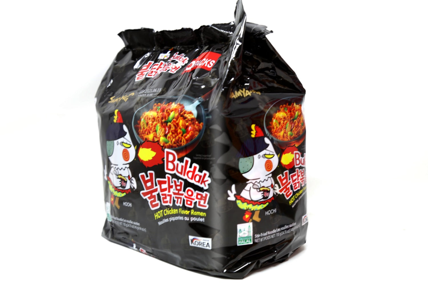 SAMYANG Buldak Hot Spicy Chicken Flavor Stir-Fried Ramen Noodles 5-PACK 24.7 Oz (700 g)