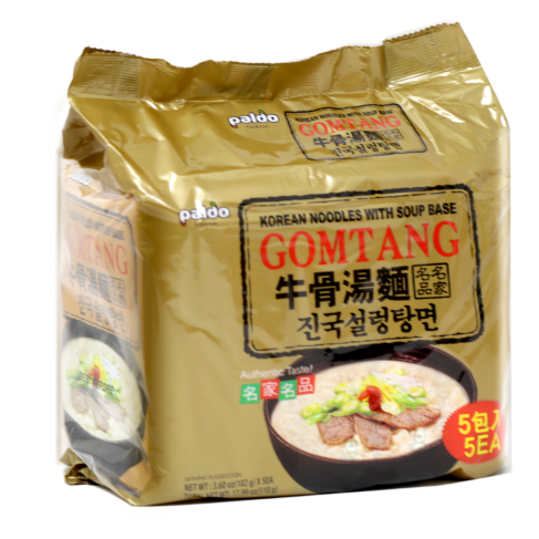 Paldo Gomtang Korean Noodles with Soup Base 17.99 Oz (510 g) 5-PACK