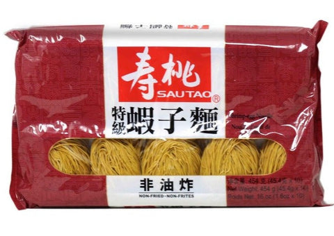 SAUTAO Shrimp Egg Noodle 16 Oz (454 g) - 寿桃非油炸特級虾子面