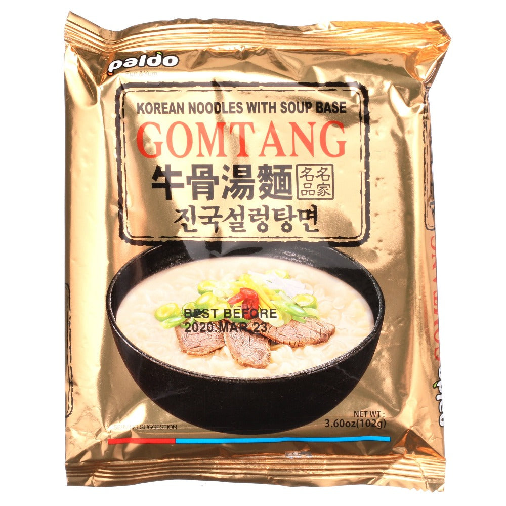 Paldo Gomtang Korean Noodles with Soup Base 17.99 Oz (510 g) 5-PACK