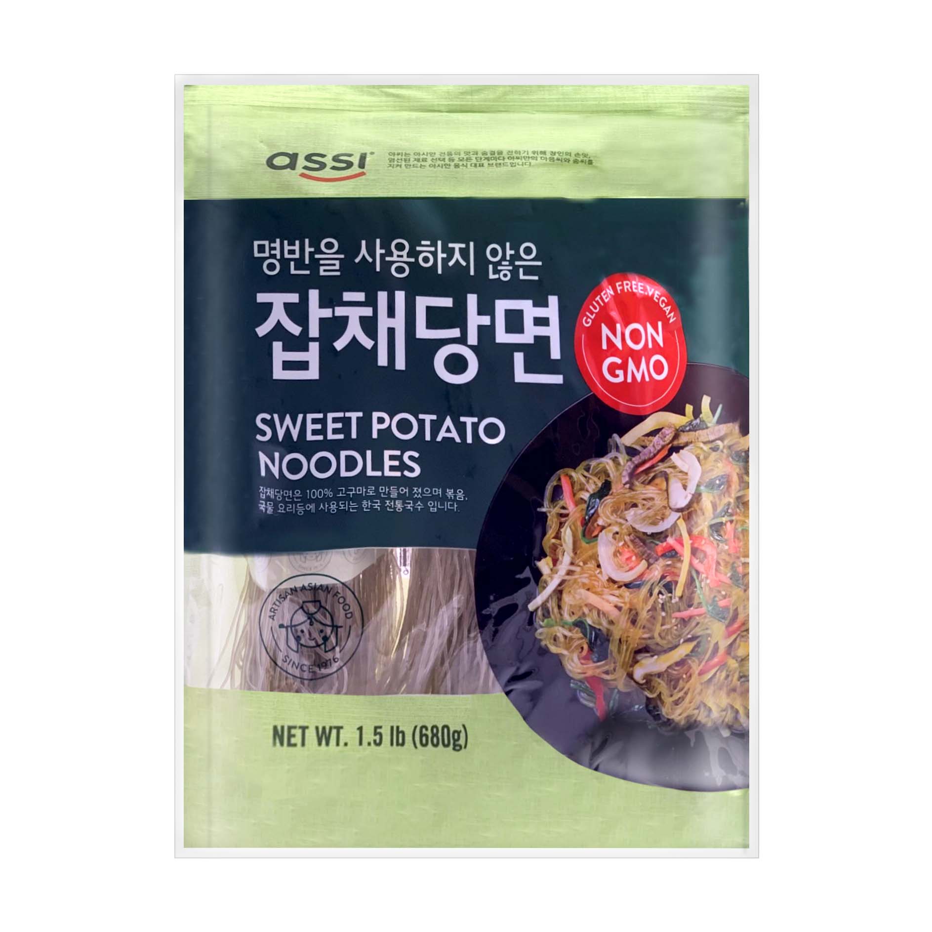 Assi Sweet Potato Noodles | Japchae Noodles (Medium) 1.5 LB (680 g) - 1 Pack