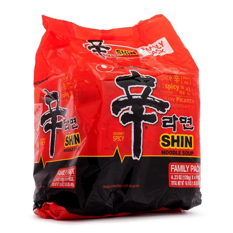 Nongshim Shin Ramyun Ramen Noodle Soup Spicy Flavor Family Pack 4-PACK 16.93 Oz (480 g)